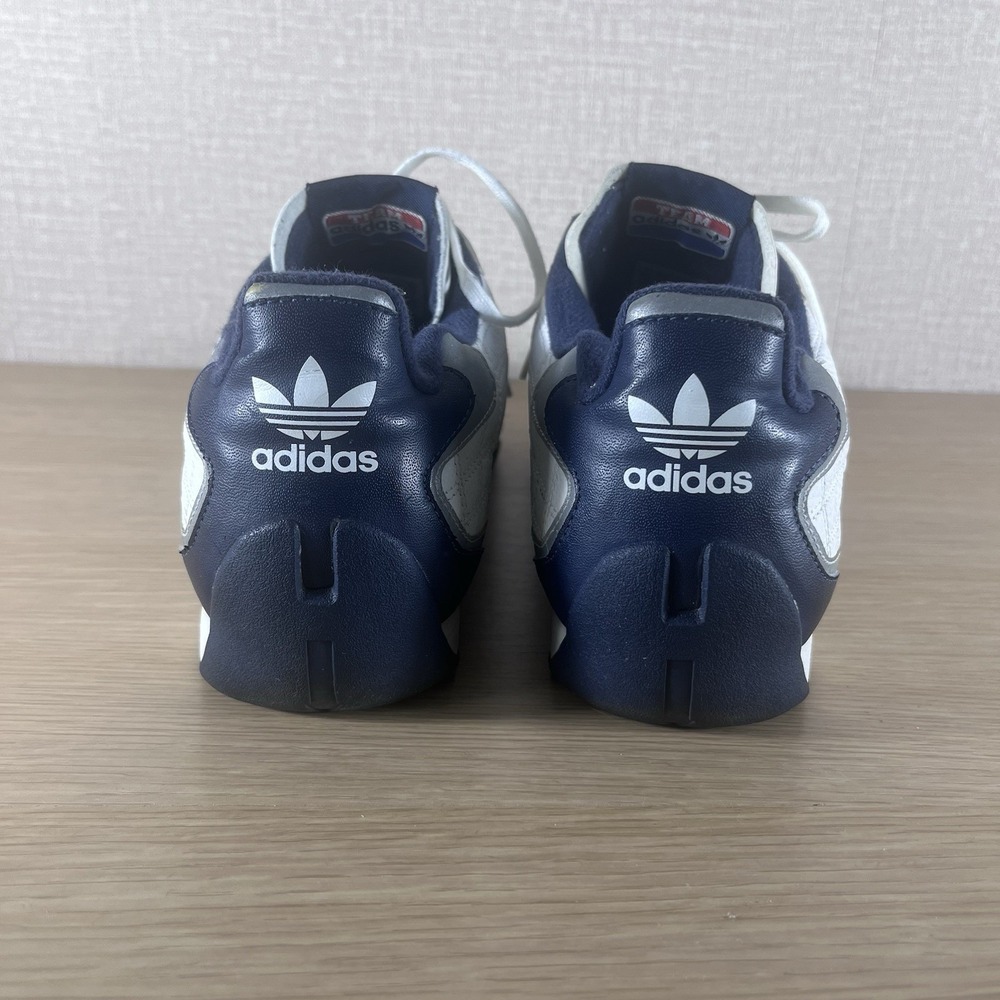 Vintage Adidas Team Leather O Grip Sneakers White Navy Men's Size 11.5 Y2K - Picture 3 of 15
